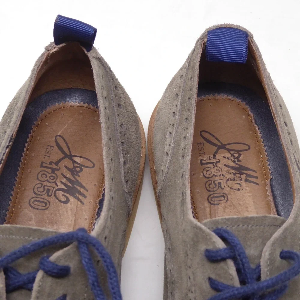 Johnston & Murphy Men Pearce Oxford Shoes Grey Suede Wingtip Brogue 10M 27-1957